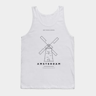 Amsterdam Minimal Black Line Design Tank Top